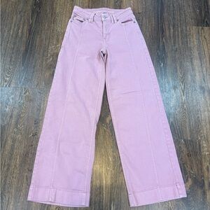 Women's Pink Low Rise Baggy Wide-Leg Jeans 000
